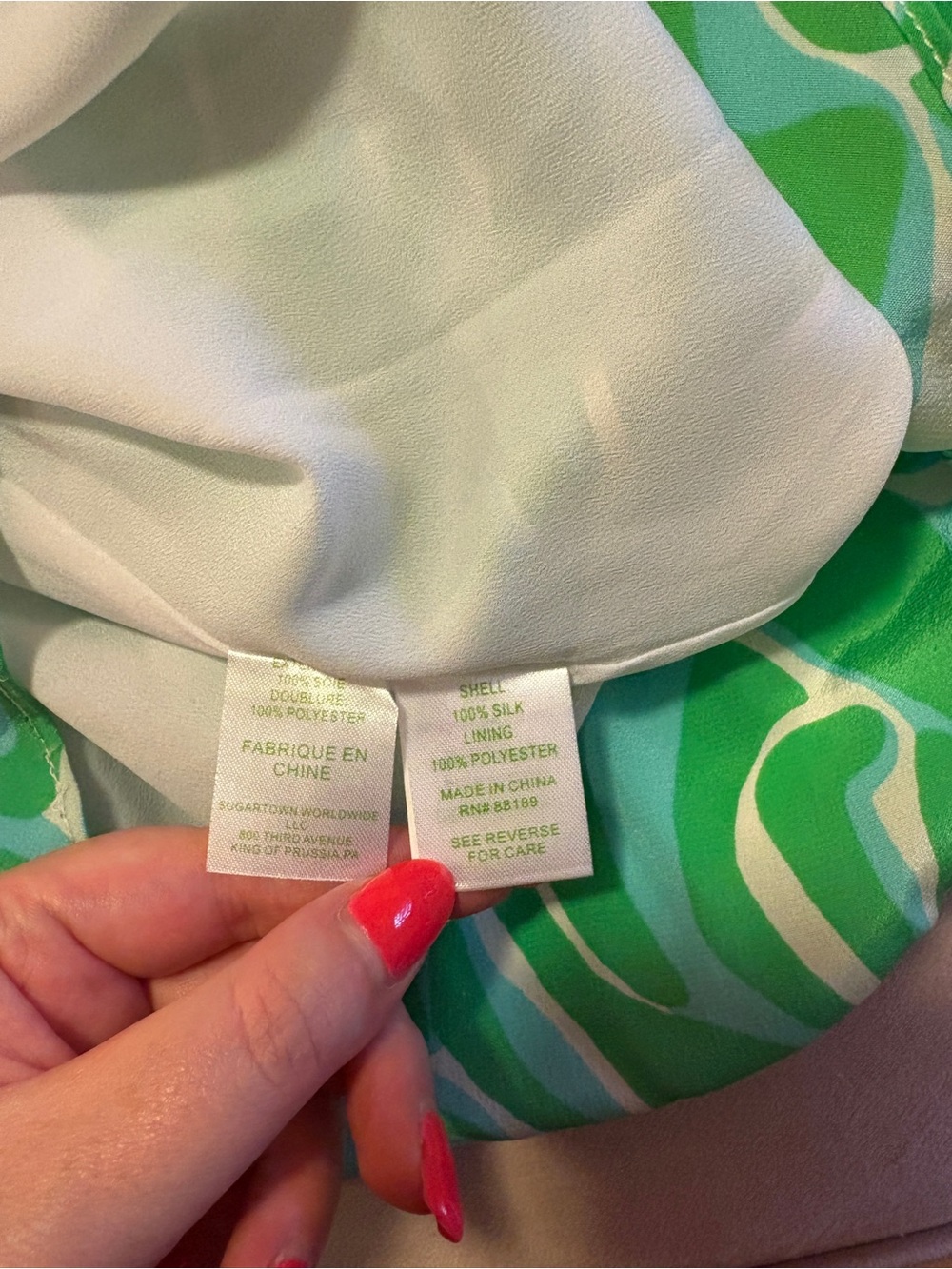 Lilly Pulitzer “Finders Keepers” Maisy Slip Dress Green and Aqua Swirl 100% Silk - Picture 7 of 8